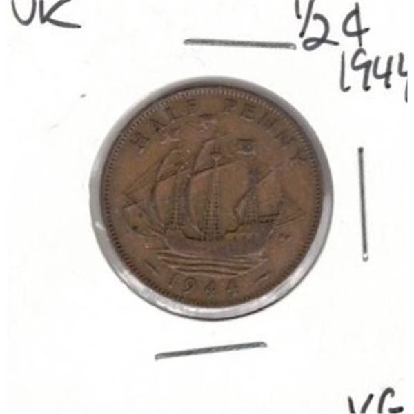 1944 Great Britain halfpenny