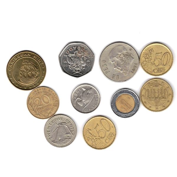 Group of foreign coins