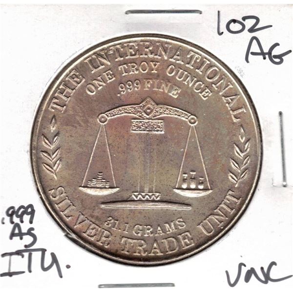 1 One Troy Ounce .999 Fine Silver