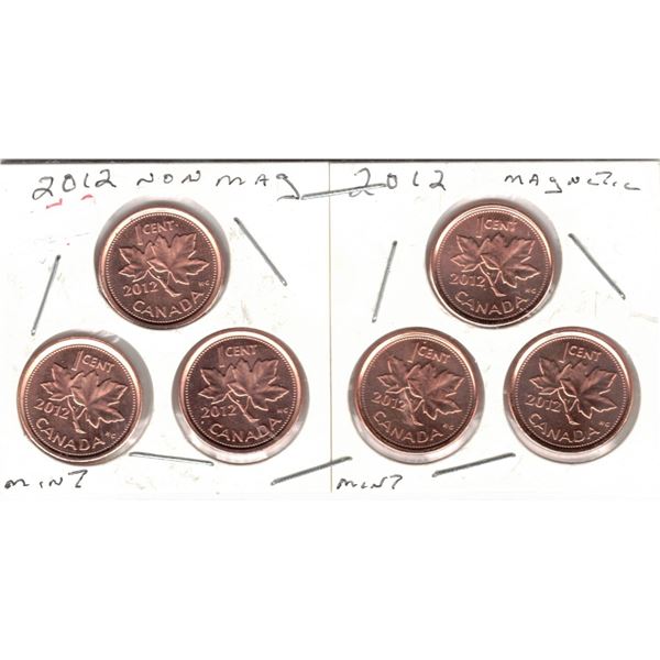 2012 Canadian Small Cent, Magnetic & Non-Magnetic, Proof