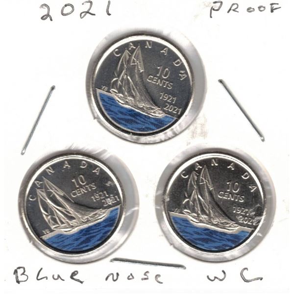 2021 Canadian Dimes, Blue Nose, WC, PROOF