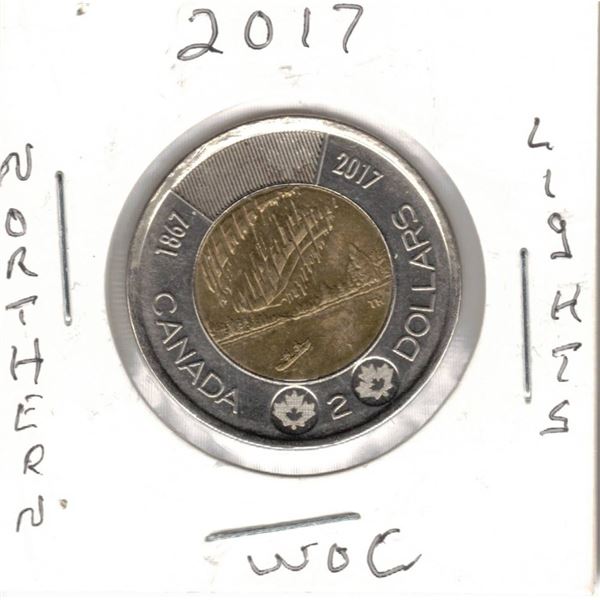 2017 Canadian Toonie, Northern Lights, WC