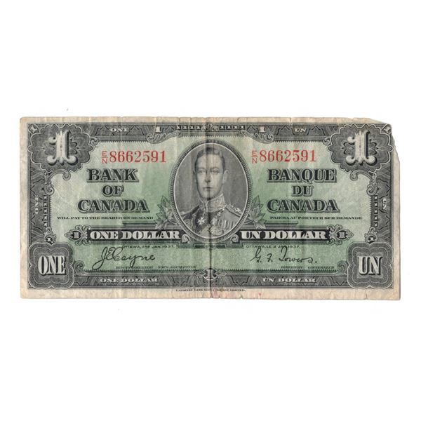 1937 1 Dollar BC-21d Coyne-Towers E/N8662591 Wide Signature Panel F