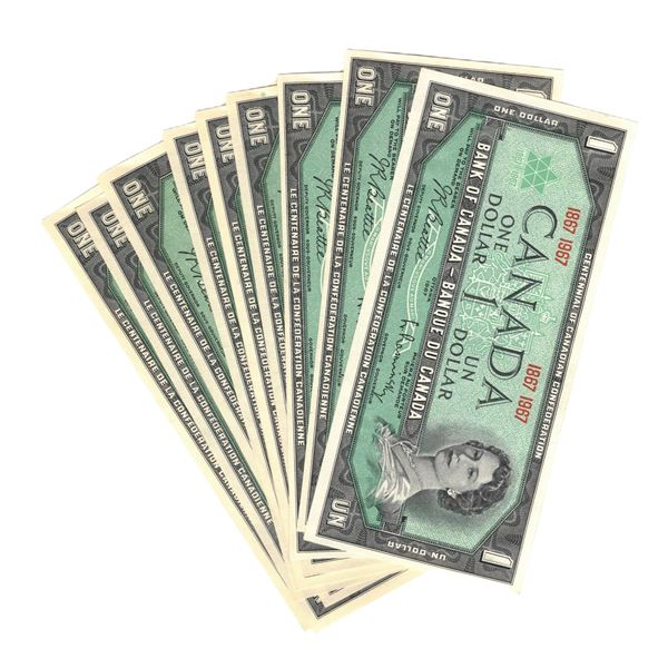 1867-1967 10 x 1 Dollar Banknote BC-45a Beattie-Rasminski AU-UNC