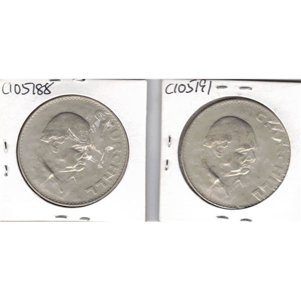 TWO 1965 UK Churchill Coins