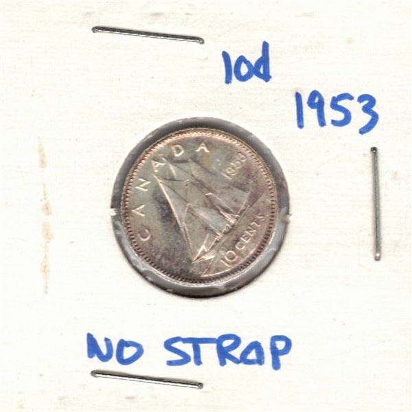 1952 Canada Ten Cents No Strap