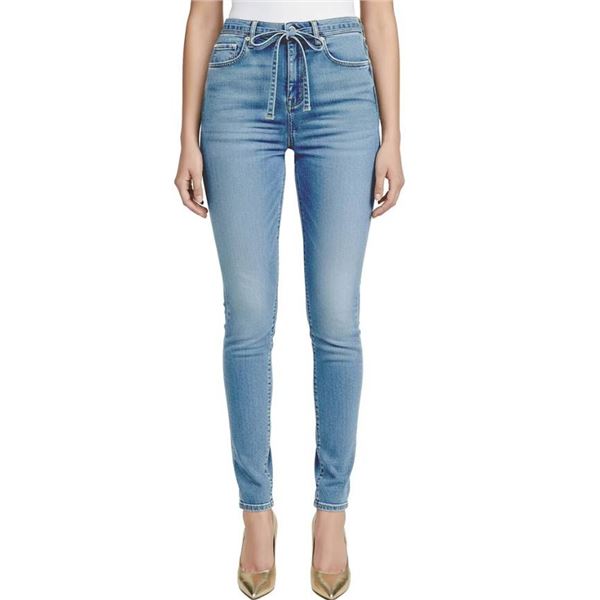 Bebe Skinny Tie Blue Jeans Size 6/28