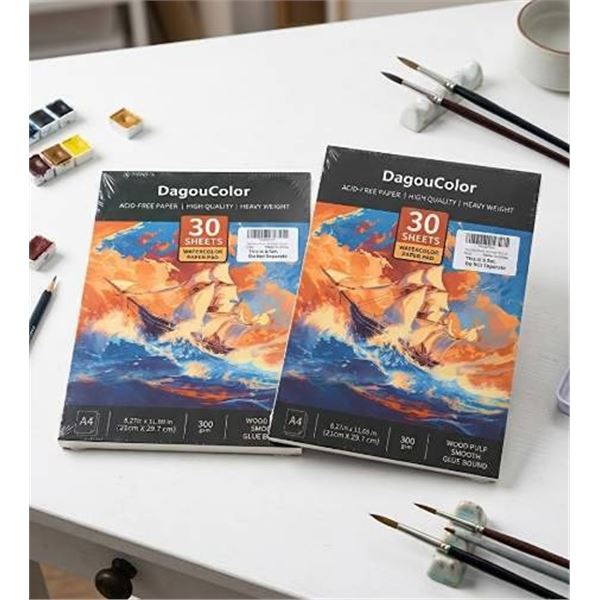 Lot of 2 DagouColor A4 Watercolor Paper Pad, 30 Sheets