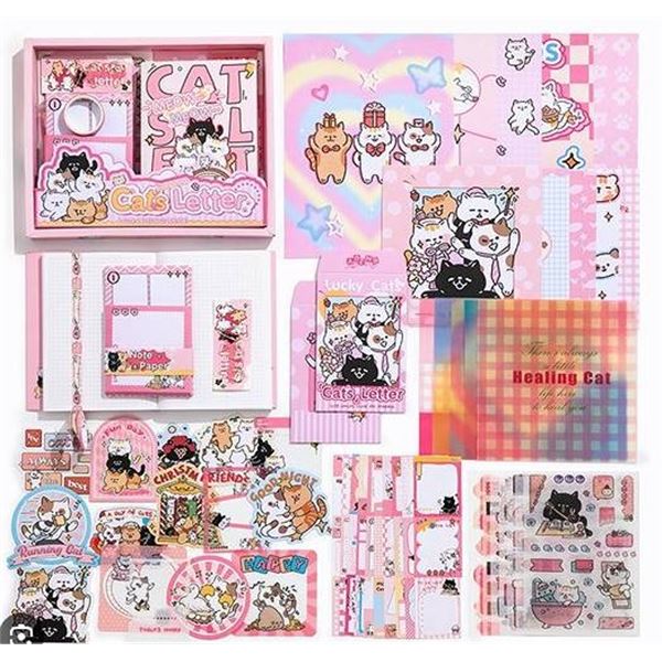 Simno Cats Letter Scrapbook Gift Set
