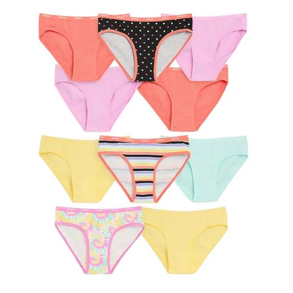 Buffalo Girls' Bikinis, 10-Pack, XL 16-18