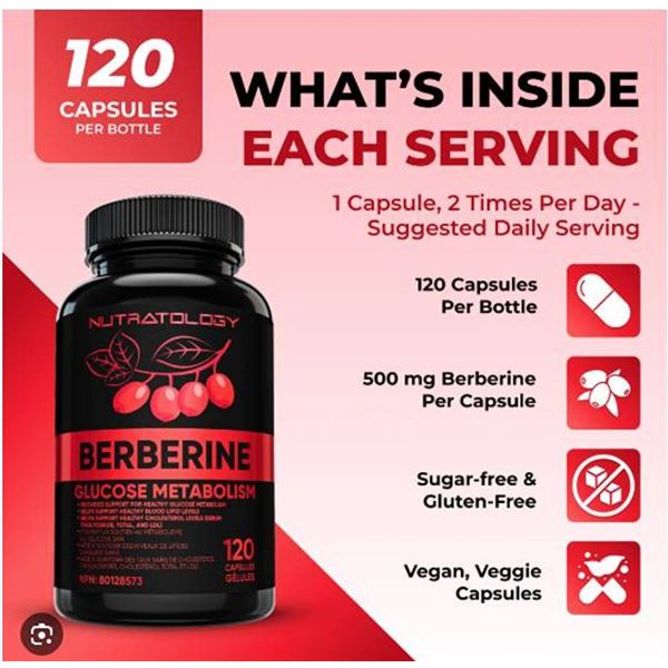 Nutratology Berberine Supplement 60 Capsules