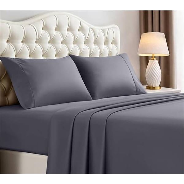 Utopia Full Size Grey Bed Sheet Set