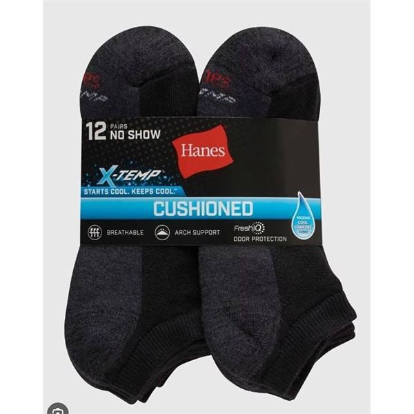 Hanes Men's Socks Low Cut 12 Pair Size 12-14