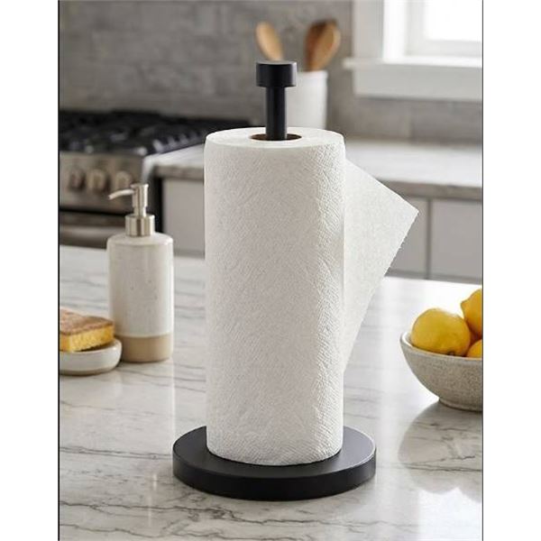 Metal Paper Towel Holder, Black