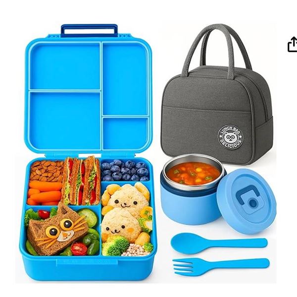 Blue Bento Lunch Box Set with Bag