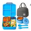 Image 1 : Blue Bento Lunch Box Set with Bag