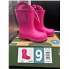 Image 2 : Kamik Pink Rose Kids Rain Boots, Size 9