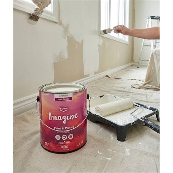CO-OP Imagine Interior Semi gloss Paint & Primer 3.37L Pail