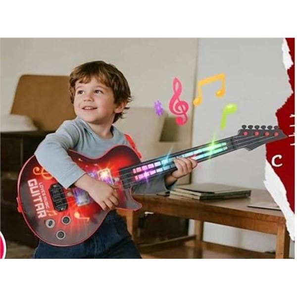 Children's 4-String Music Guitar With Flashing Lights and Sounds