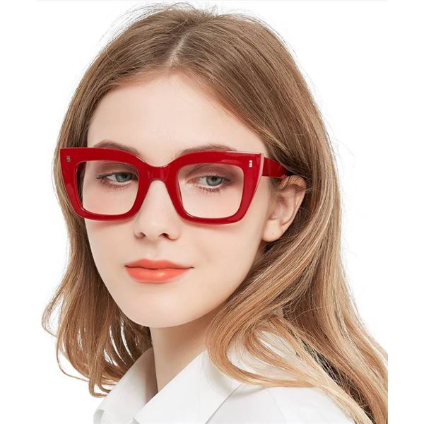 OCCI CHIARI Women Oversized Square-Cateye Reading Glasses Trendy Thick Readers Comfort Eyeglasses OC