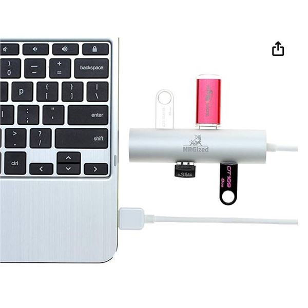 USB 3.0 4-Port Portable Hub with 2-Foot USB 3.0 Cable (Silver) (4-Port Aluminum Hub)