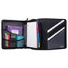 Image 1 : Case it The Z Shape Zipper Binder - Two Binders in One - Double Sided 1.5 Inch D-Ring - Multiple Poc