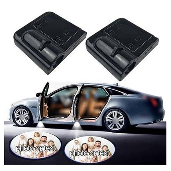 Lot of 2 - Fangfei 2x Custom Logo Wireless LED Projector Car Door Step Courtesy Welcome Lights