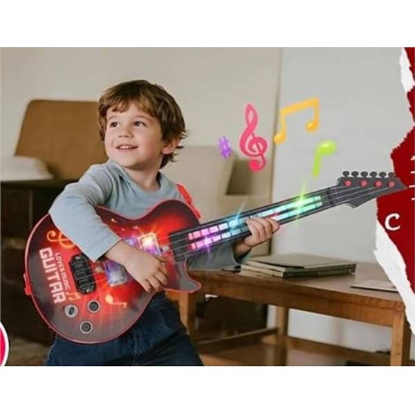 Children's 4-String Music Guitar With Flashing Lights and Sounds