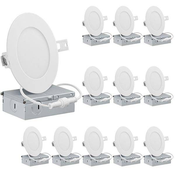 12-Pack 4-Inch Slim Recessed LED Lights
