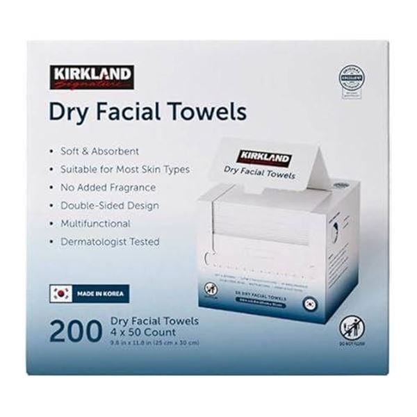 Kirkland Dry Facial Towels 200 Pack