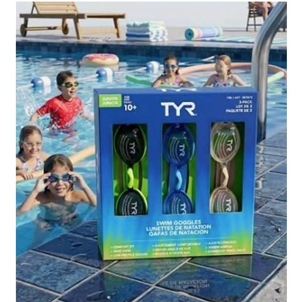 TYR Junior Swim Goggles 3-Pack