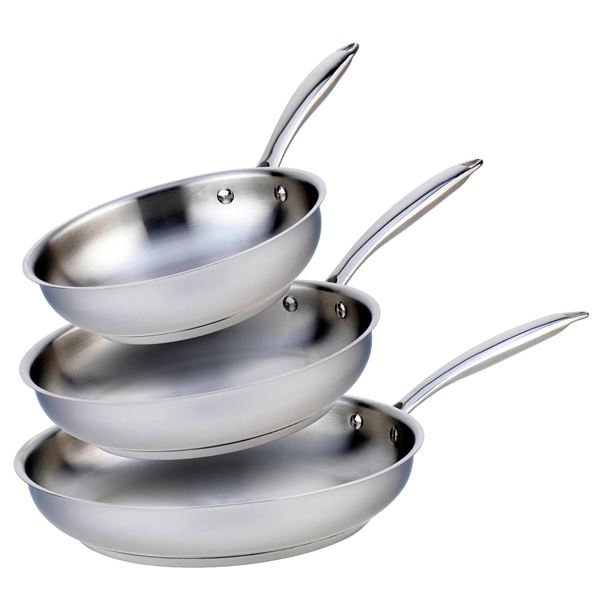 Meyer 3-Piece Stainless Steel Fry Pan Set