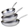 Image 1 : Meyer 3-Piece Stainless Steel Fry Pan Set