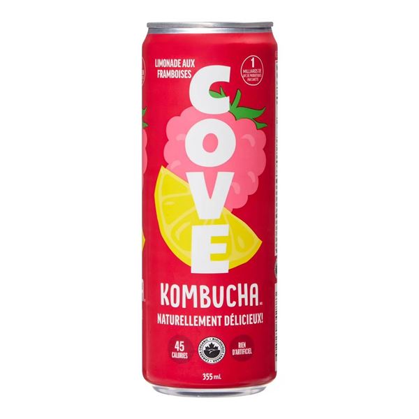 Cove Kombucha Raspberry Lemonade 12x355ml