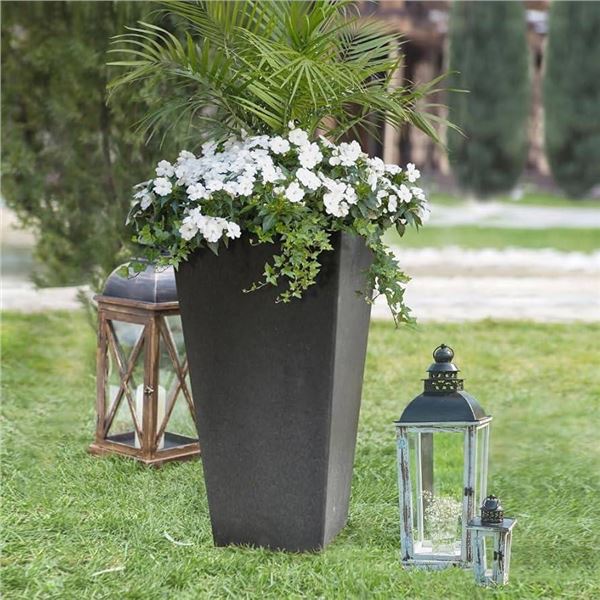 Keter Stone-Look Planter Black