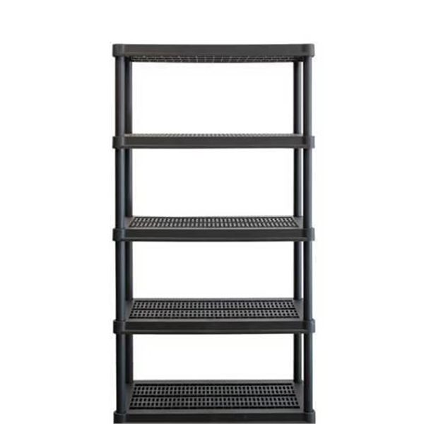 5 level black resin utility shelf