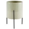 Image 1 : Rivet Ceramic Planter with Iron Stand