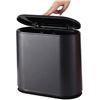 Image 1 : Black Oval Trash Can with Press Lid