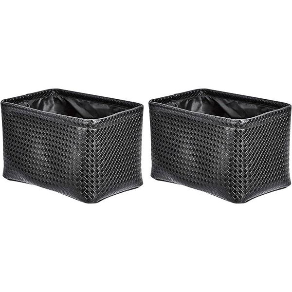Amazon Basics Storage Bins Metallic Black 2pk