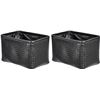 Image 1 : Amazon Basics Storage Bins Metallic Black 2pk