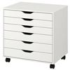 Image 1 : White Six-Drawer Rolling Storage Cabinet