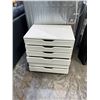 Image 3 : White Six-Drawer Rolling Storage Cabinet