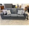 Image 2 : 7ft Gray Fabric Three-Seat Sofa