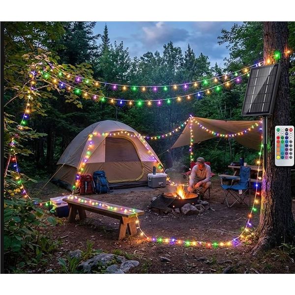 LOT OF 3 - Solar LED String Lights Multicolor