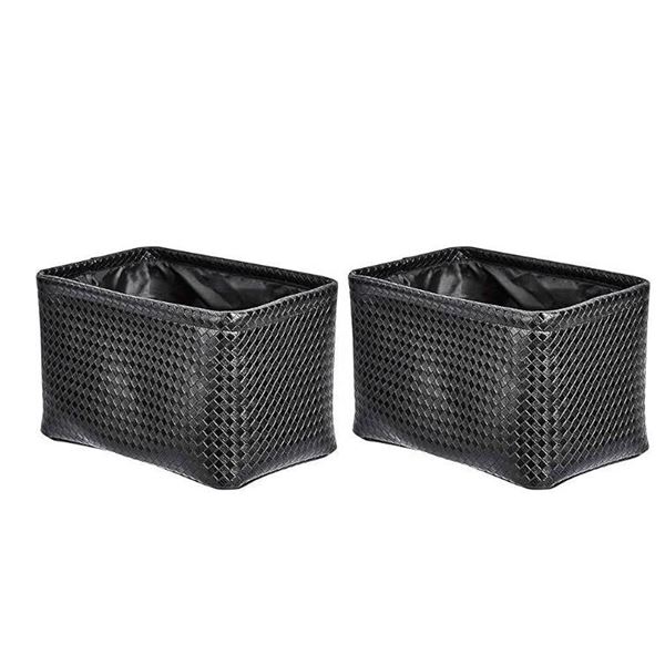 Amazon Basics Storage Bins, Metallic Black, 2-Baskets