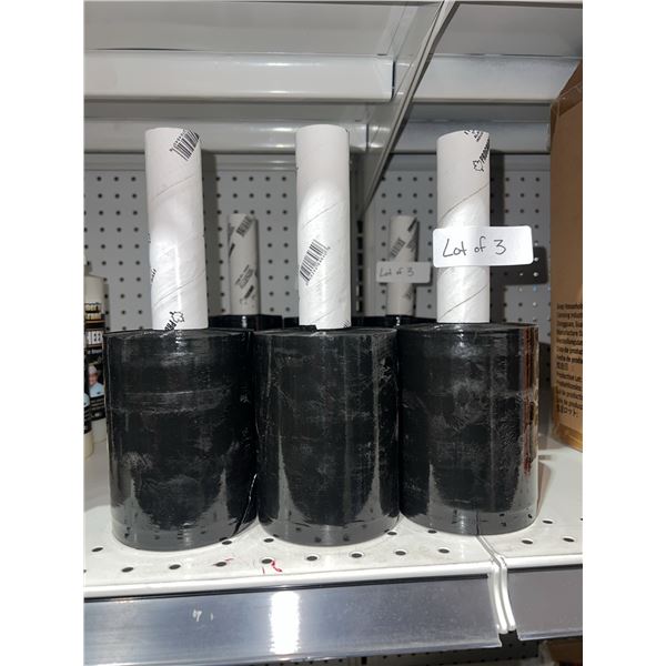 Lot of 3 Black Shrink Wrap Rollers 5" x 1000'