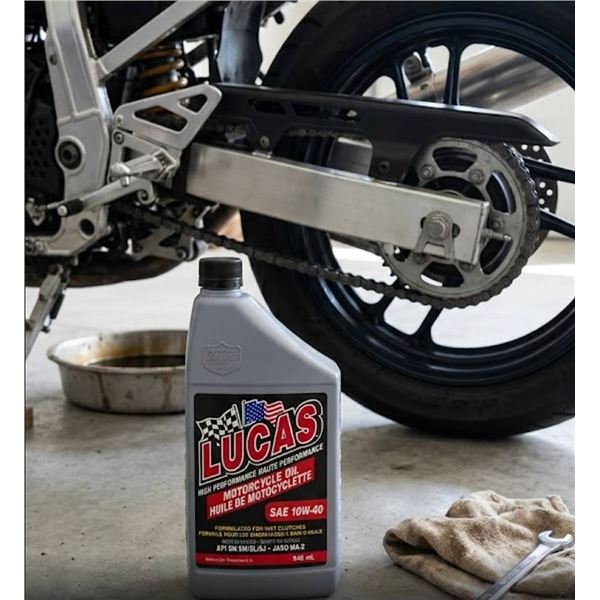 Lot of 6 - Lucas Motorcycle Oil 946mL. 10W-40