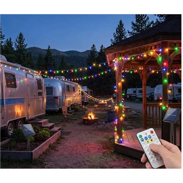 Lot of 3 Solar LED String Lights Multicolor