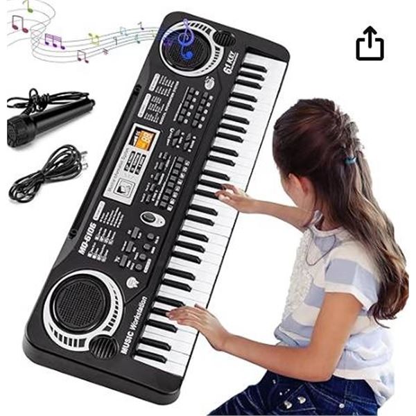 61-Key Electronic Keyboard with Microphone