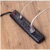 Image 1 : Globe Electric 6-Outlet Surge Protector Power Strip, 3-ft power cord, 2x USB Ports, Black Finish